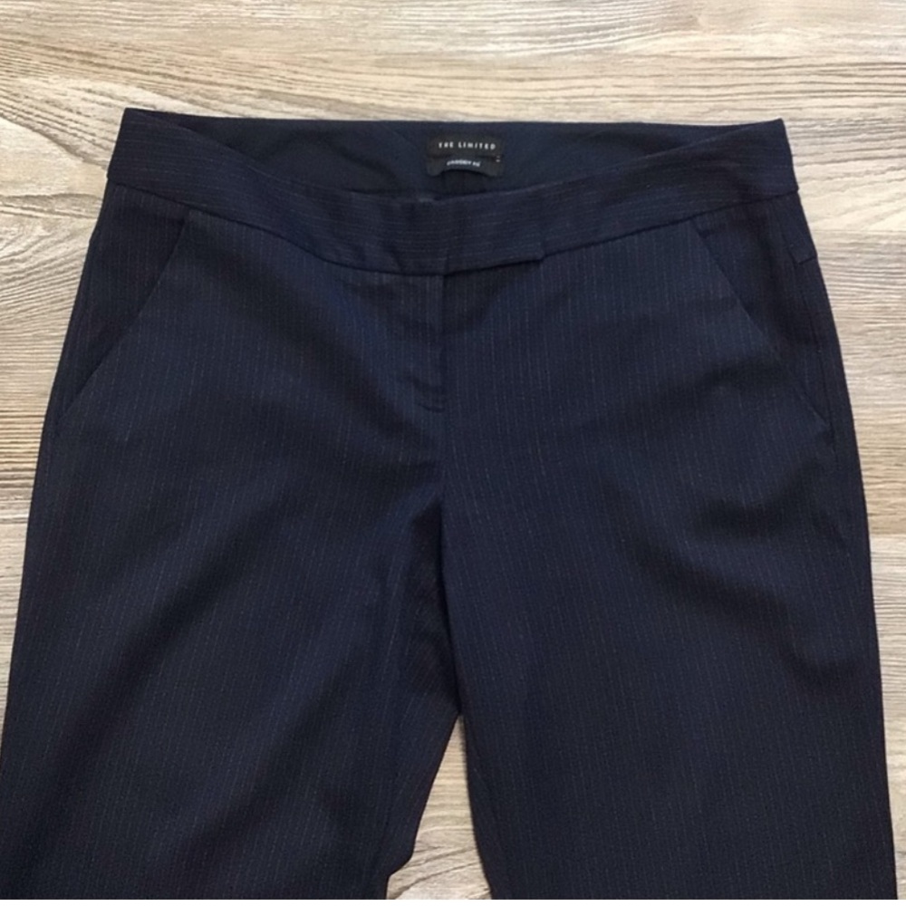 The Limited Cassidy Fit Blue Pinstripe Mid Rise Dress Pants 4